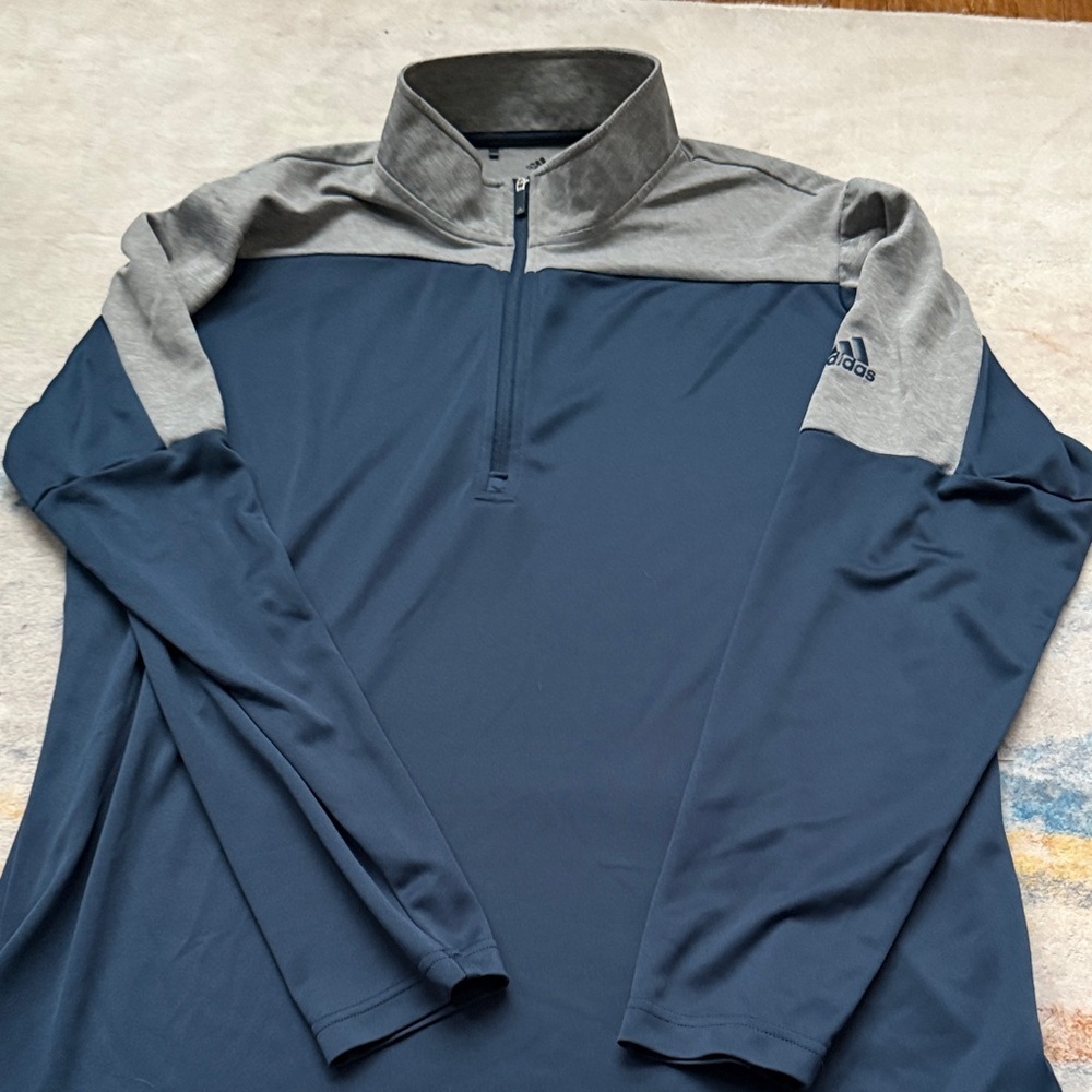 (330)Adidas Men's Blue and Gray Lightweight Jacket